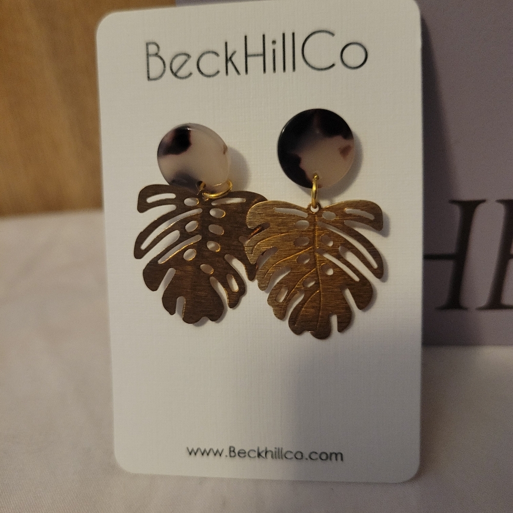 BeckHillCo Gold Leaf Earrings